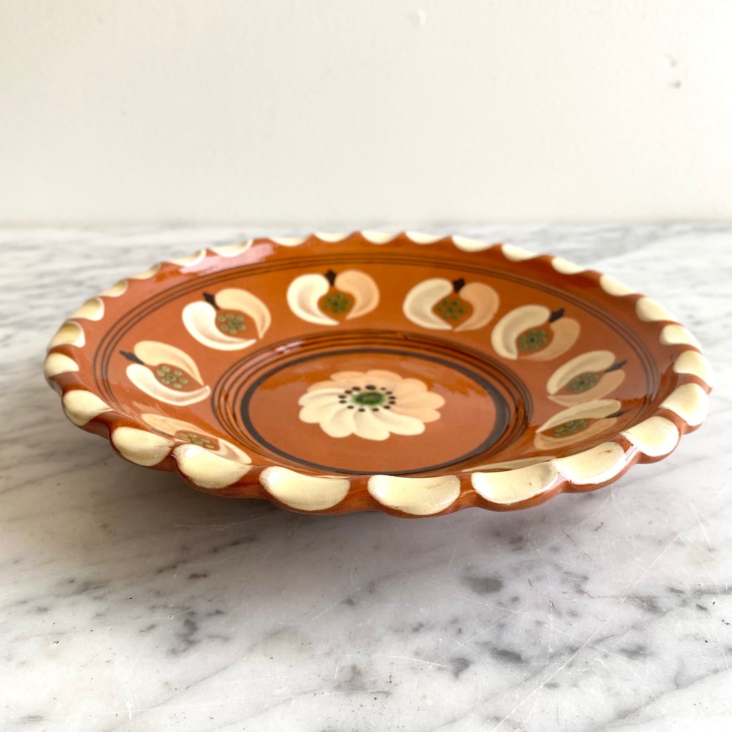 Vintage Hungarian Folk Art Plate, 8"