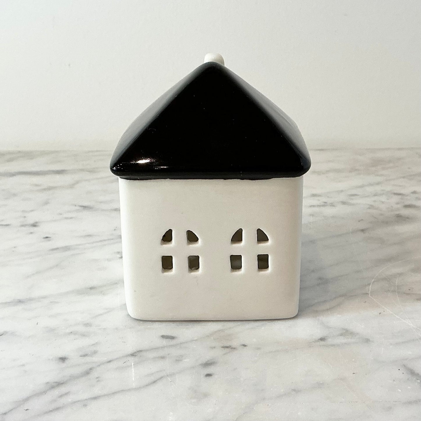 Vintage Black + White Ceramic House