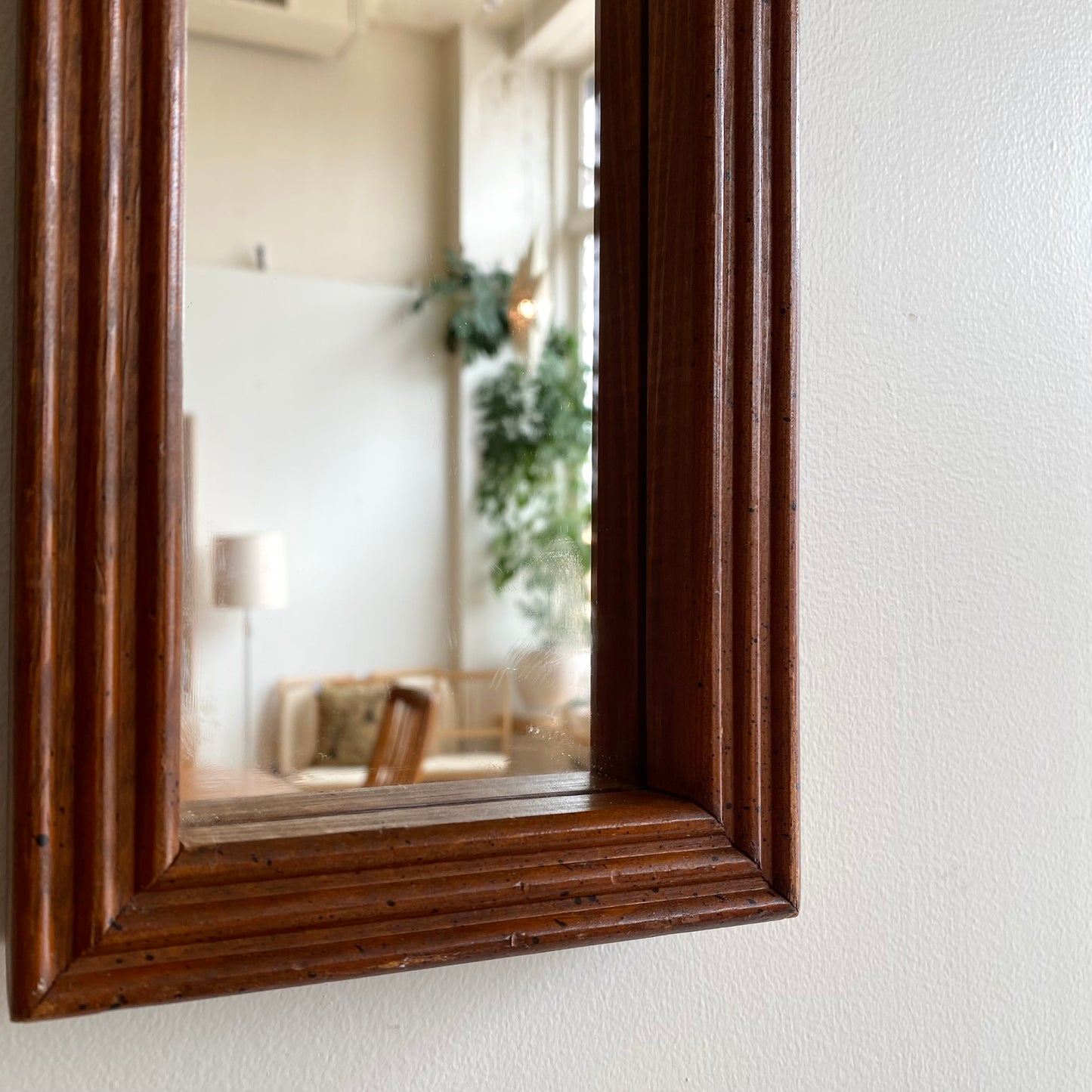 Vintage Narrow Accent Mirror with Wood Frame