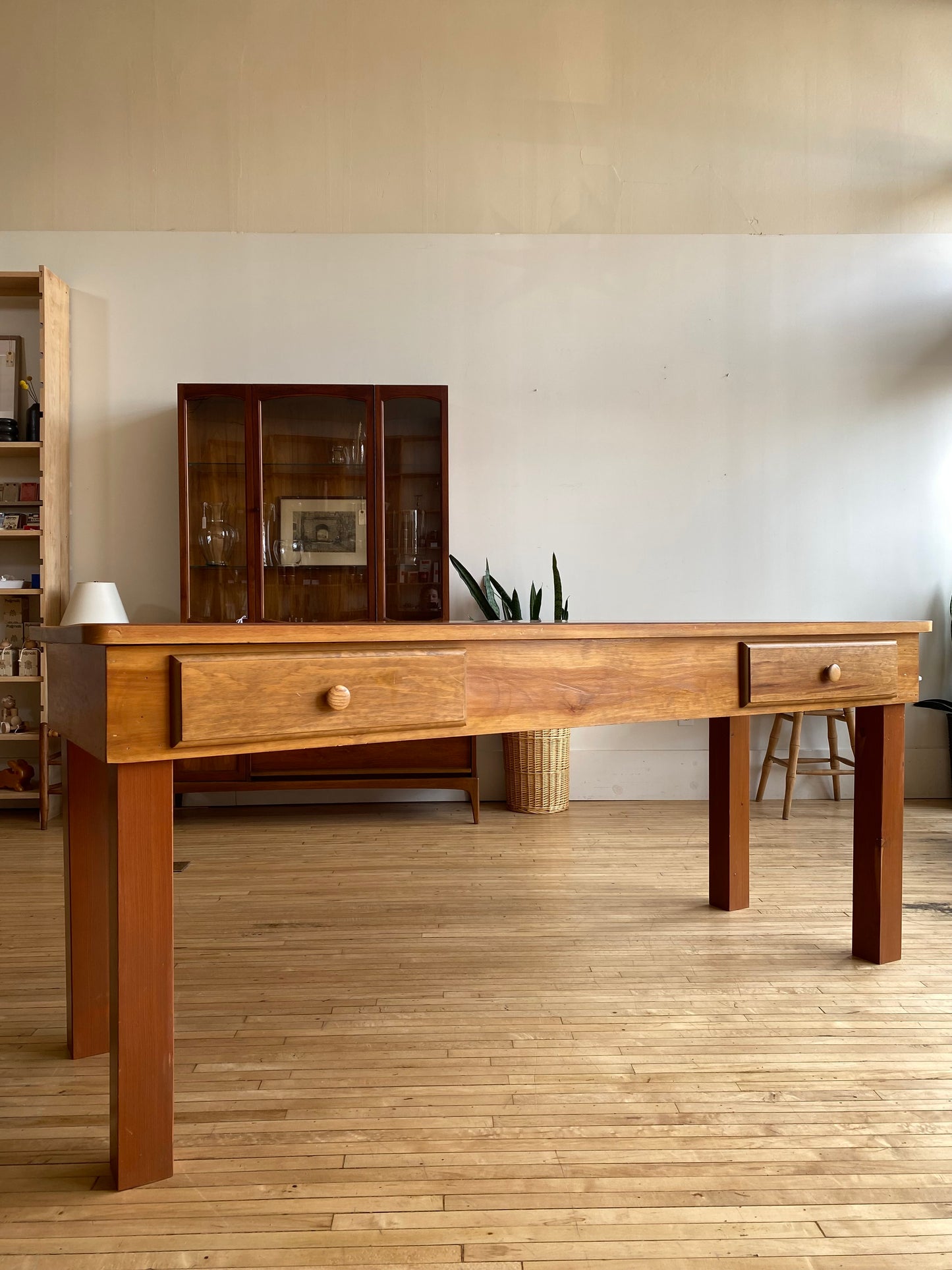 Vintage Handcrafted Wooden Worktable / Island