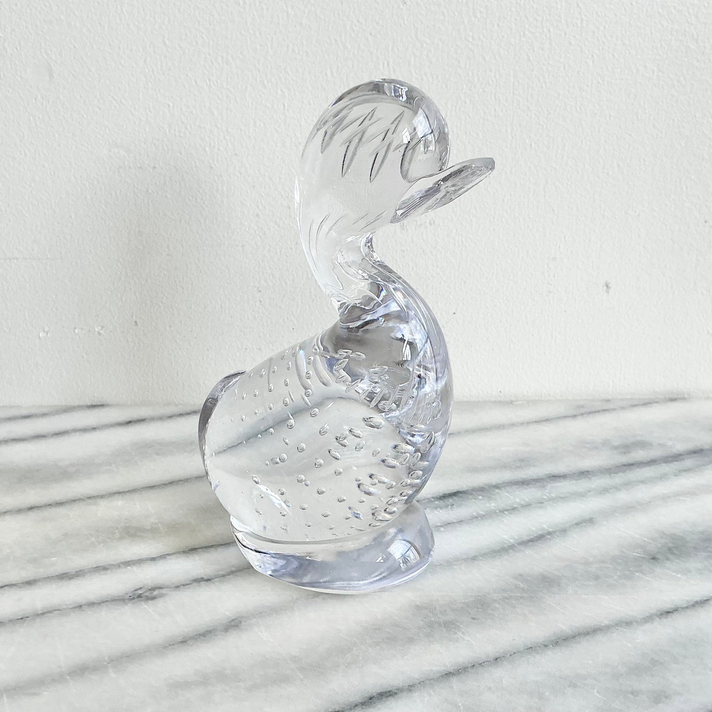 Vintage Bubble Glass Duck, 6"