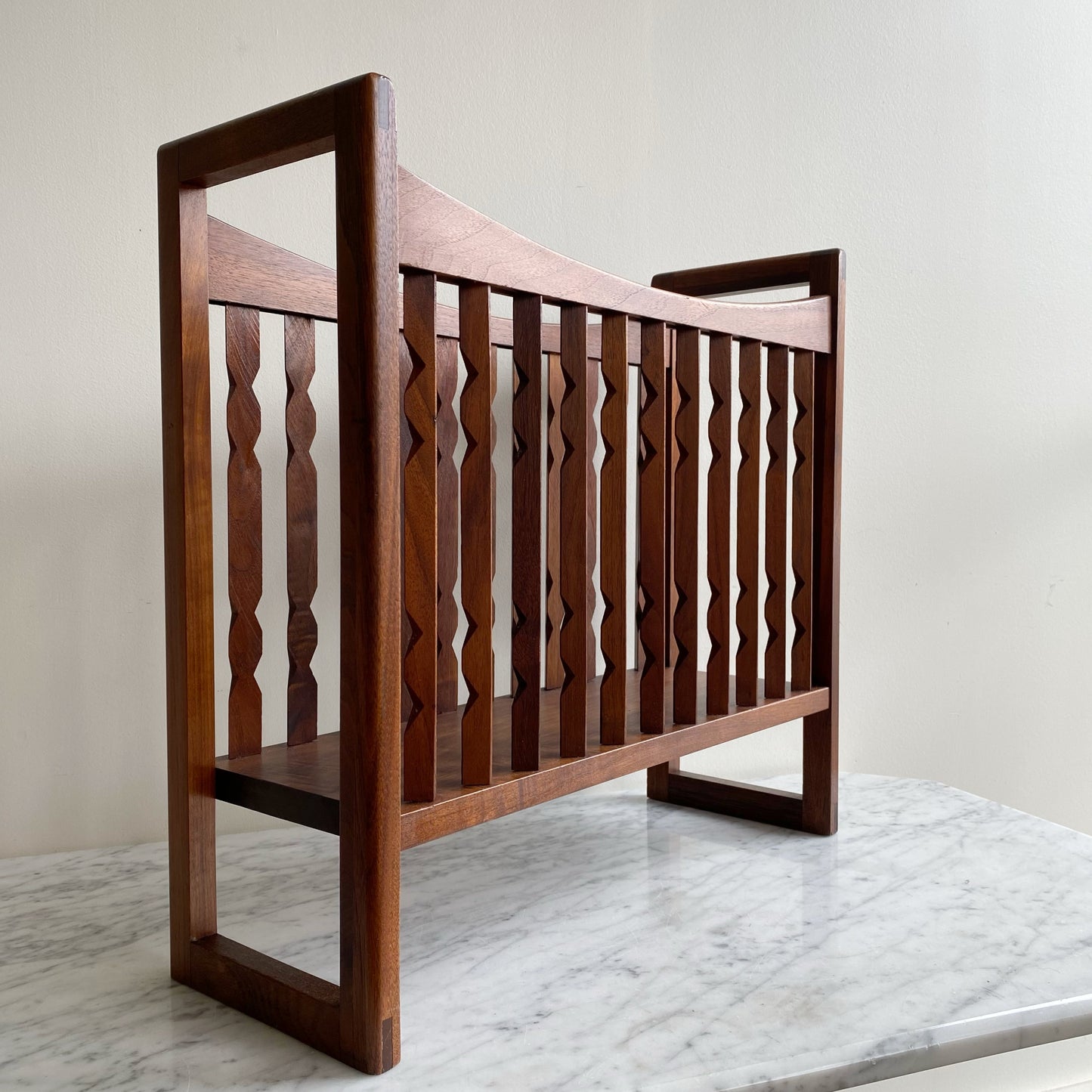 1960's Walnut Magazine Rack, Arthur Umanoff