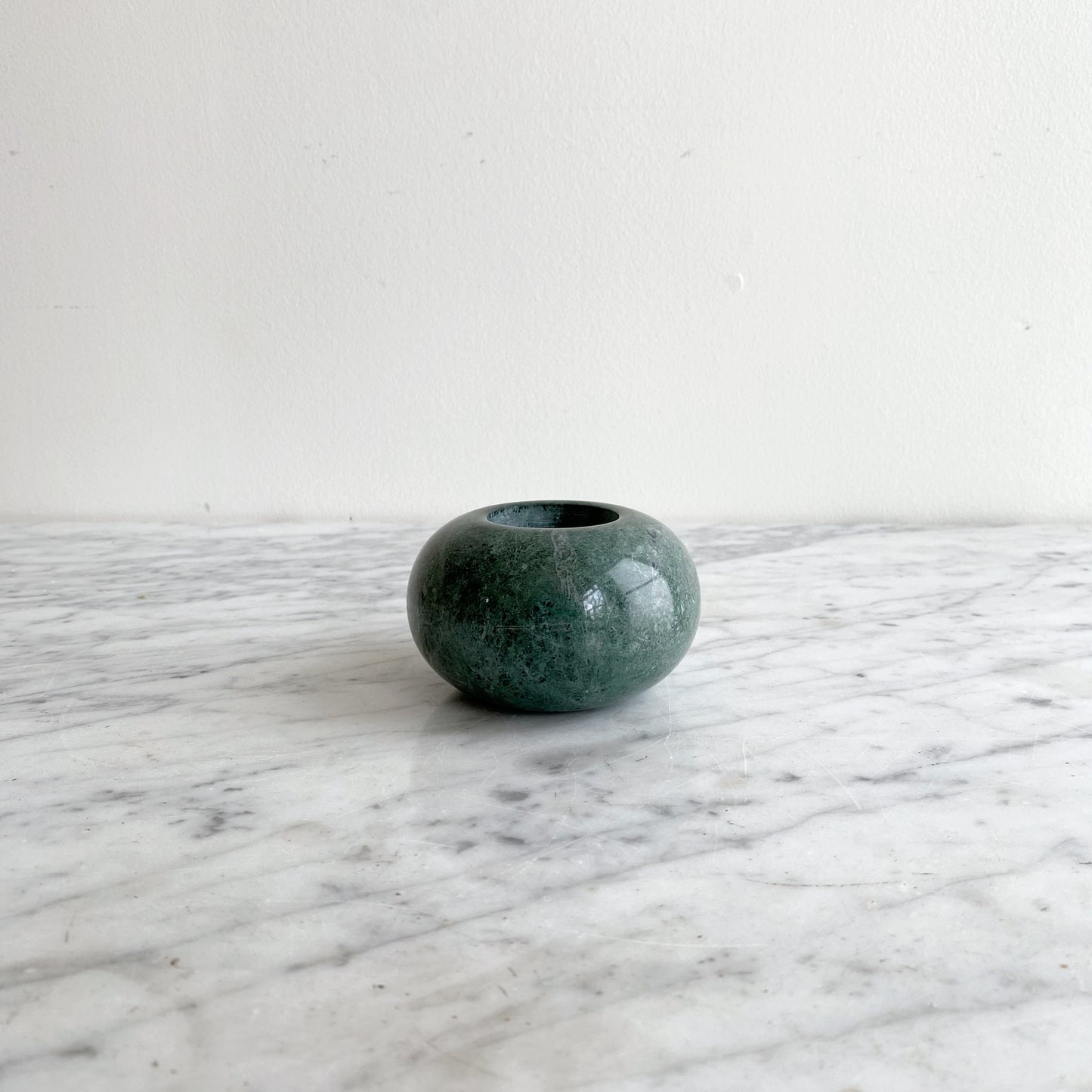 Found Green Marble Tea Light Candle Holder
