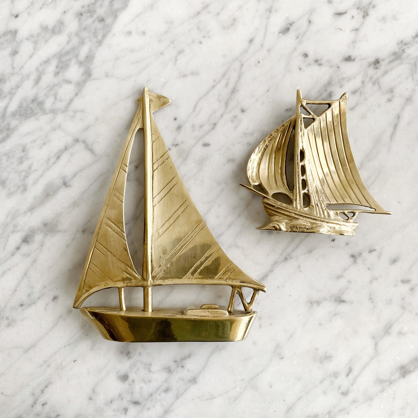 Vintage Brass Ship, 4"