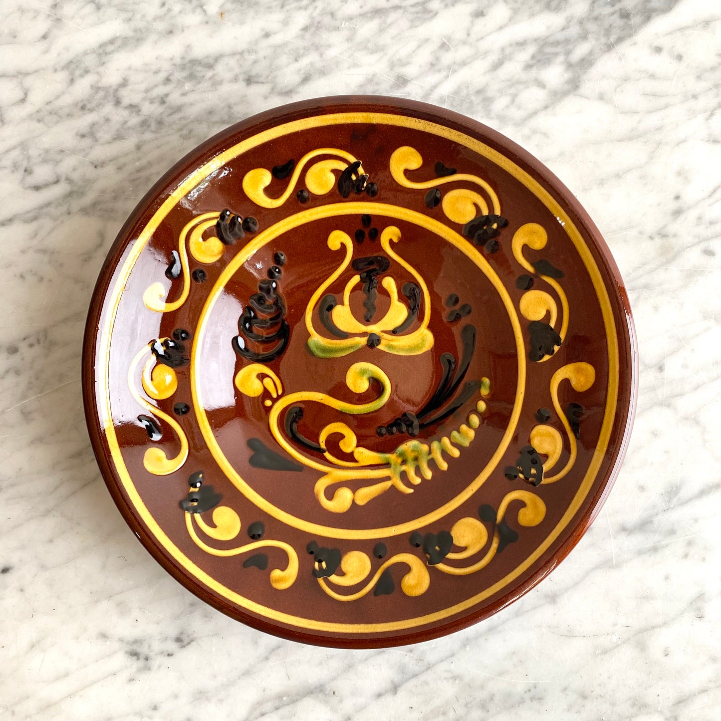 Vintage Hungarian Folk Art Plate, 9.75"