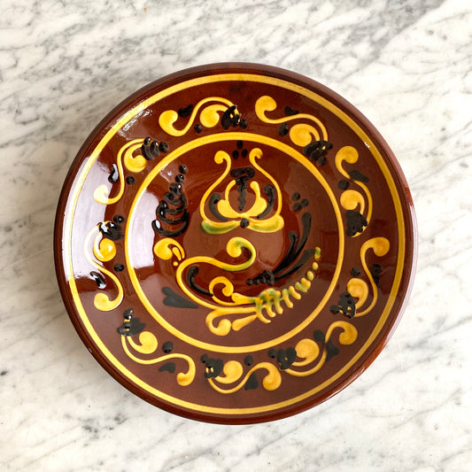 Vintage Hungarian Folk Art Plate, 9.75"