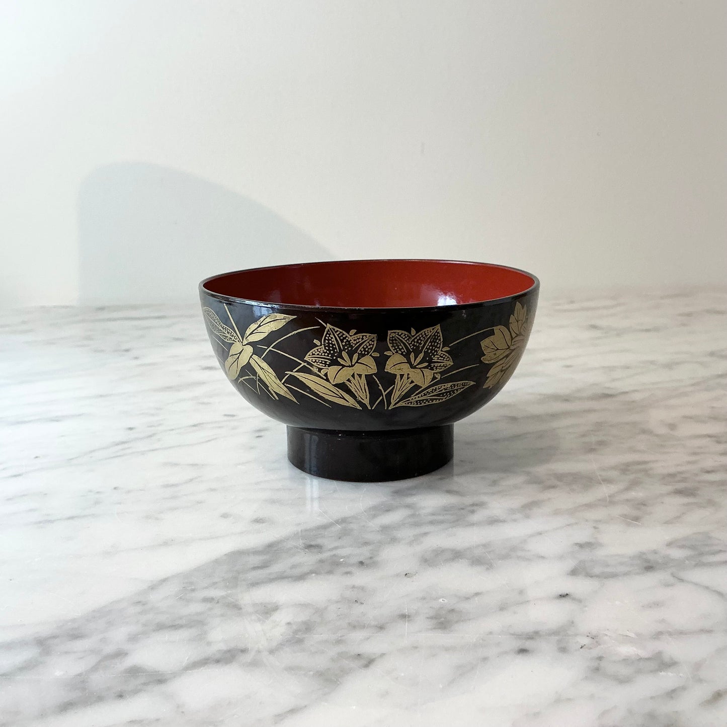 Vintage Japanese Lacquered Footed Bowl