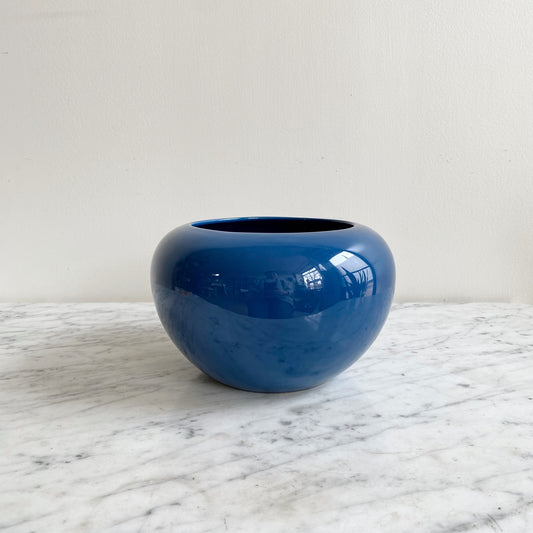Vintage Blue Ceramic Planter, Italy