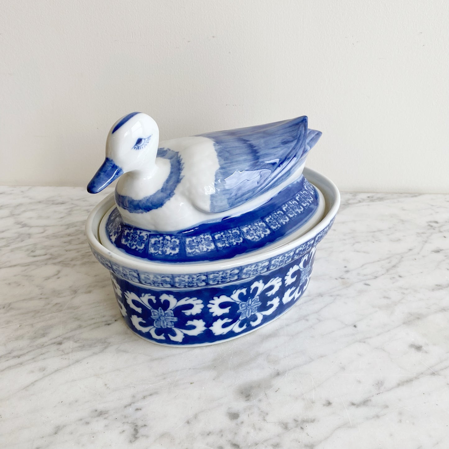 Vintage Hand-painted Porcelain Duck Tureen