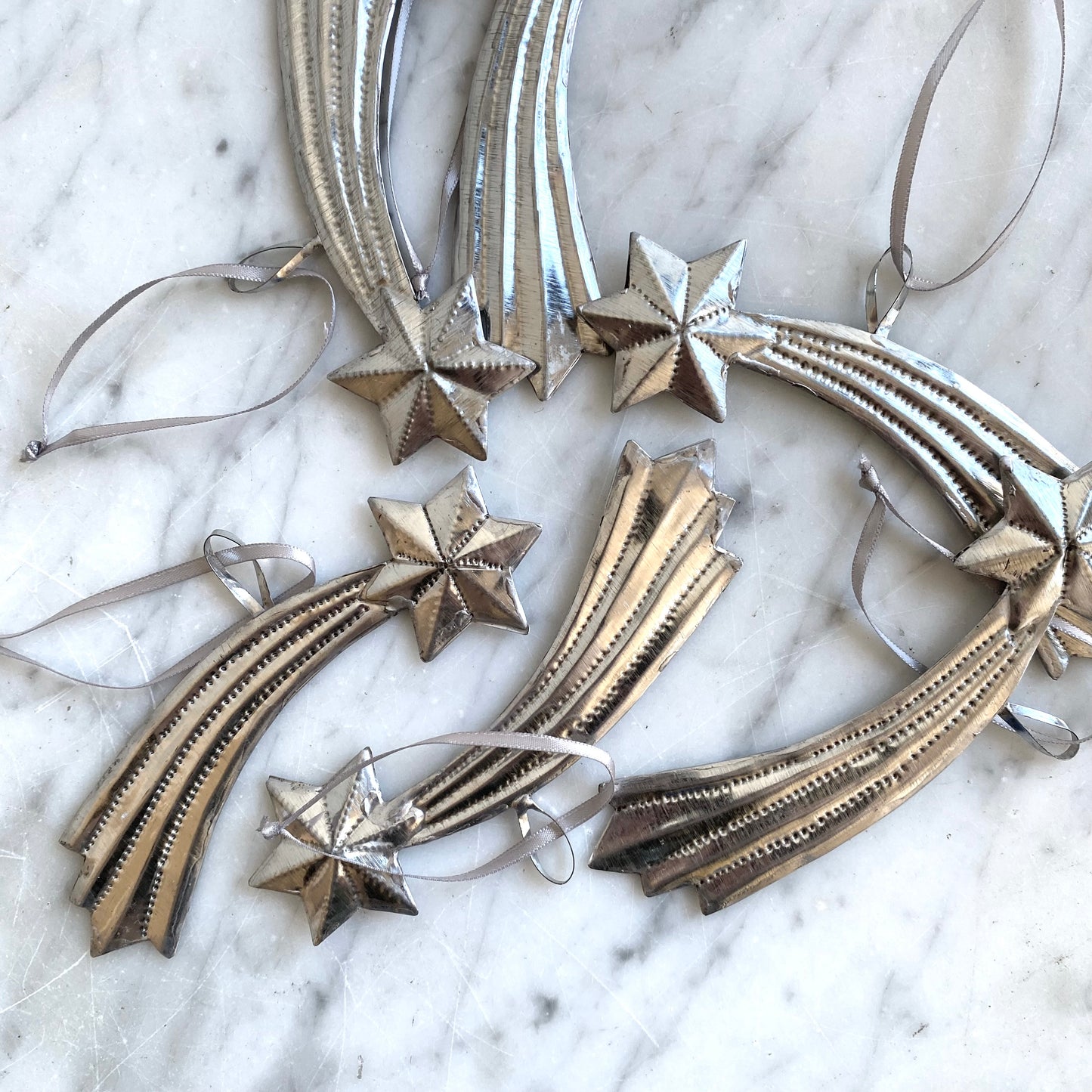 20% OFF: Embossed Tin Shooting Star Ornament