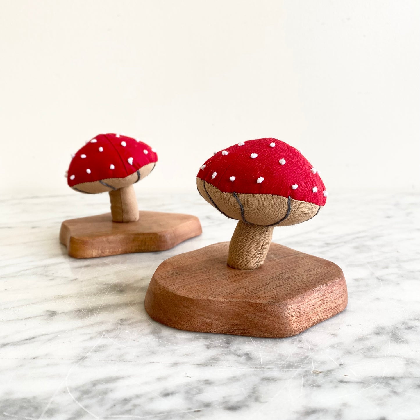 20% OFF: Plush Mushroom on Wooden Stand