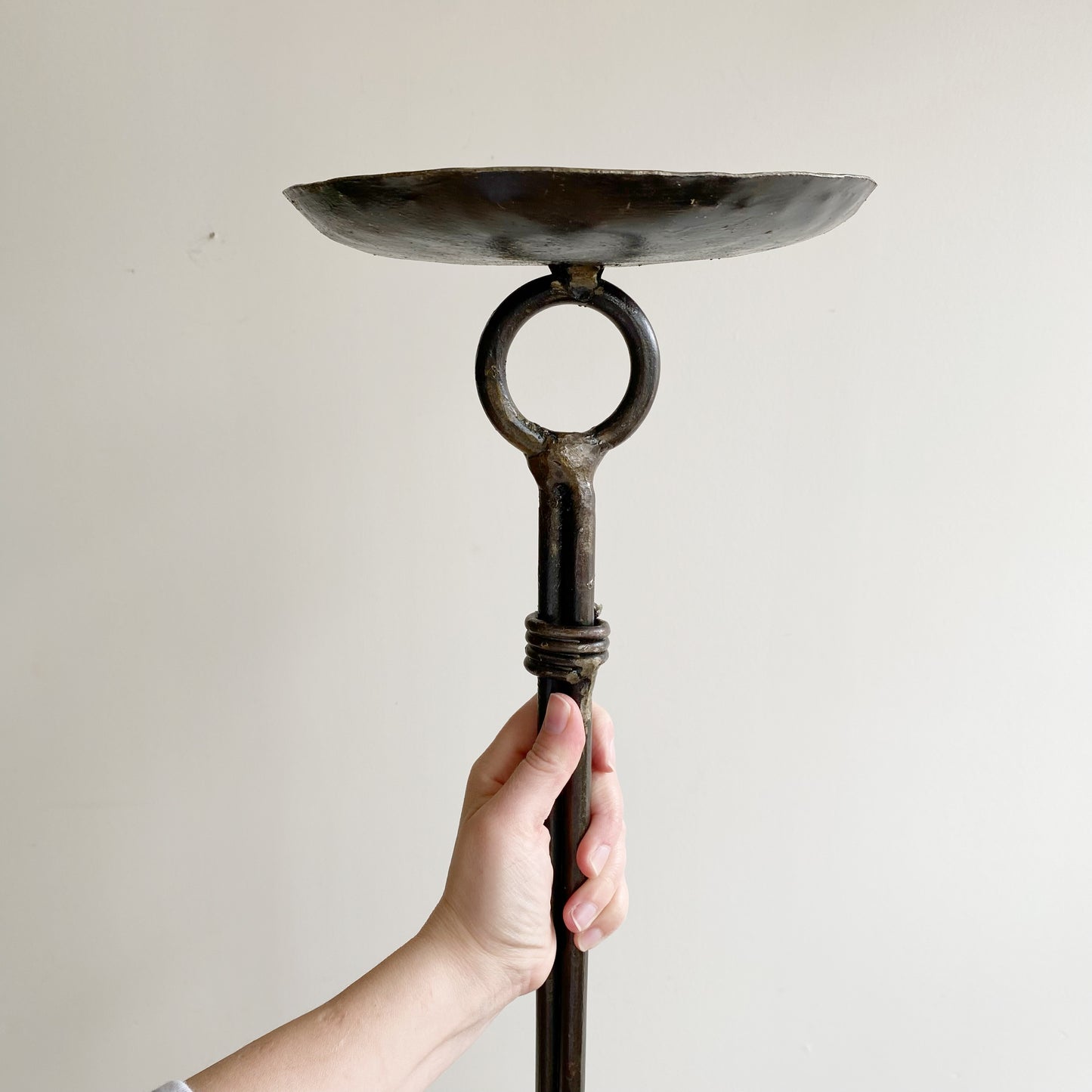 XXL Found Iron Candle Stand, 25"