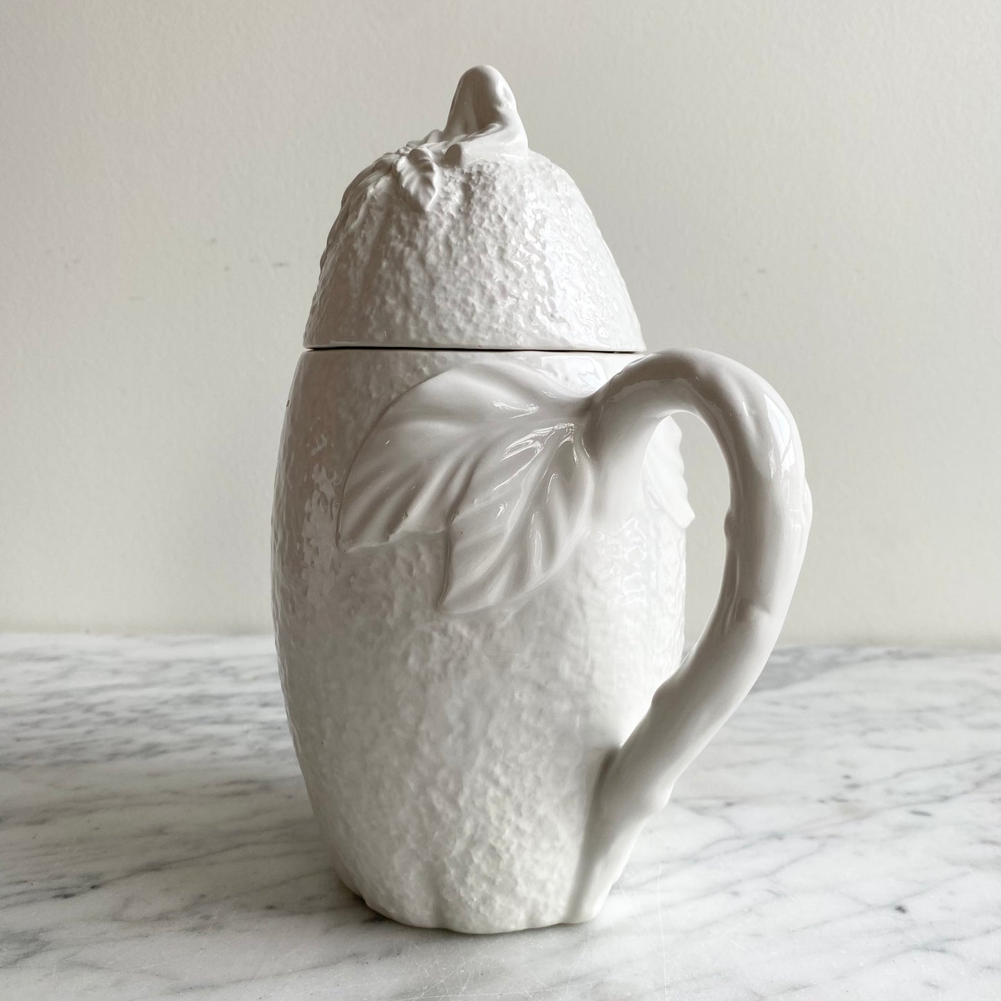 Vintage White Ceramic “Lemon” Teapot