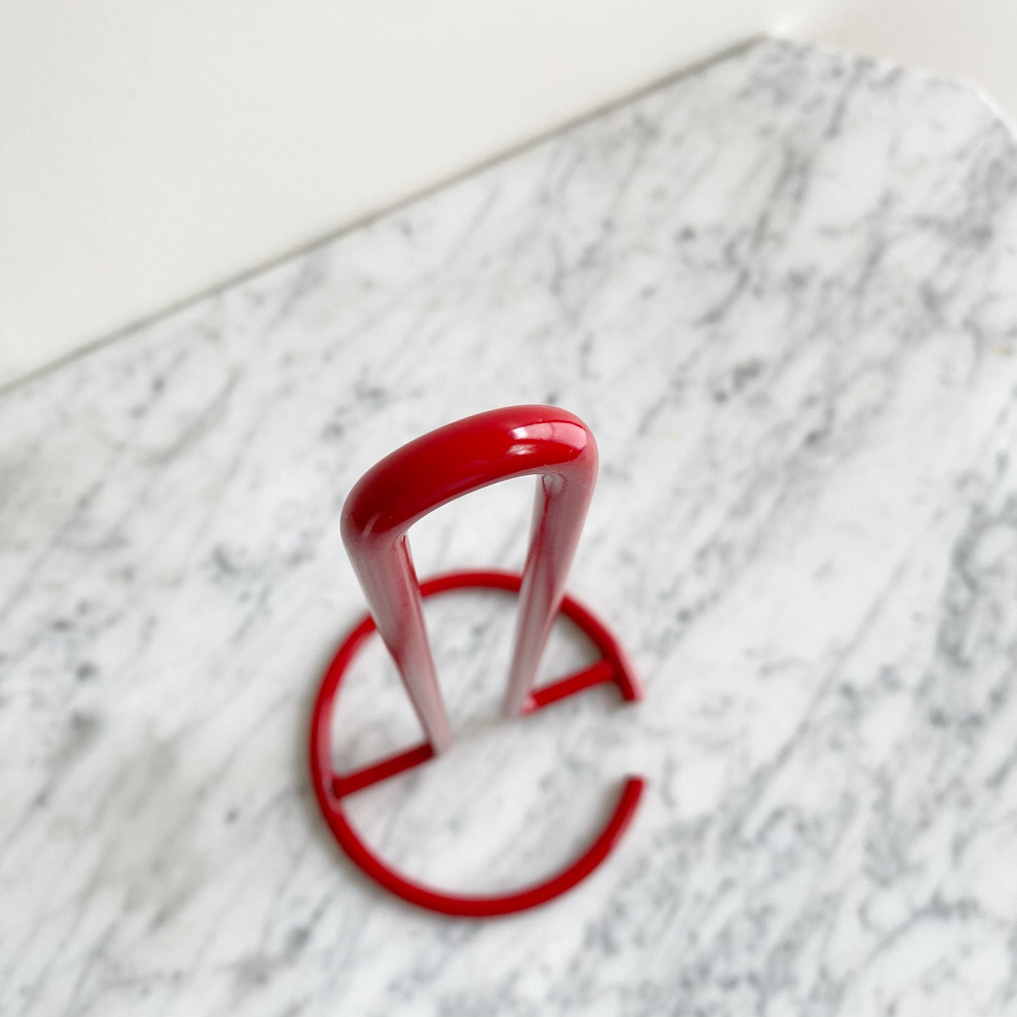 Found Red Metal Paper Towel Holder