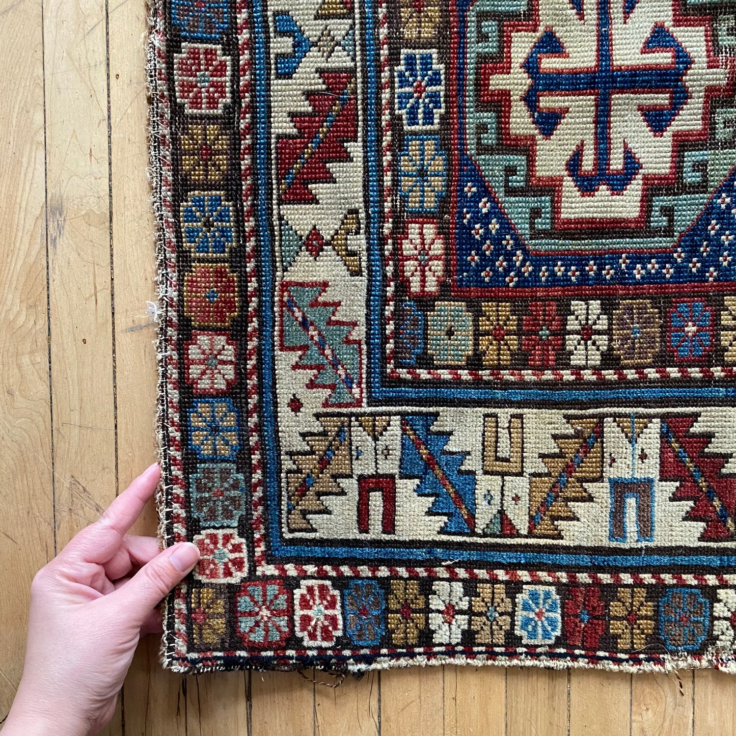 Antique Hand-knotted Russian Shirvan Rug (3'5" x 6'9")