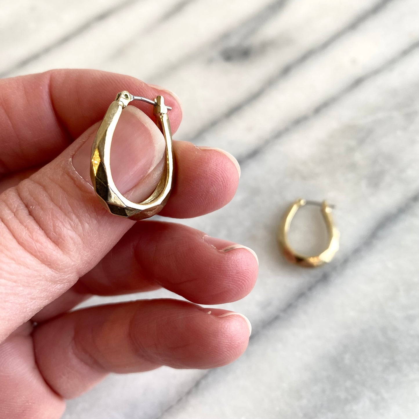 Vintage Golden Faceted Horseshoe Earrings