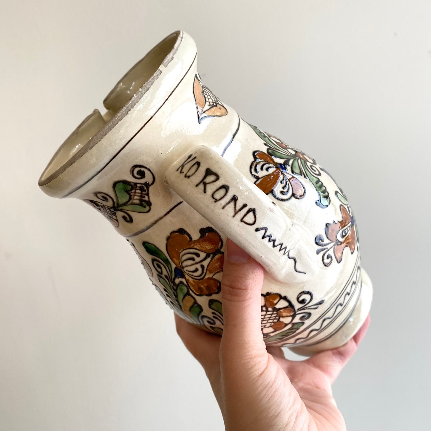 Vintage Hungarian Water Pitcher, 8.75"