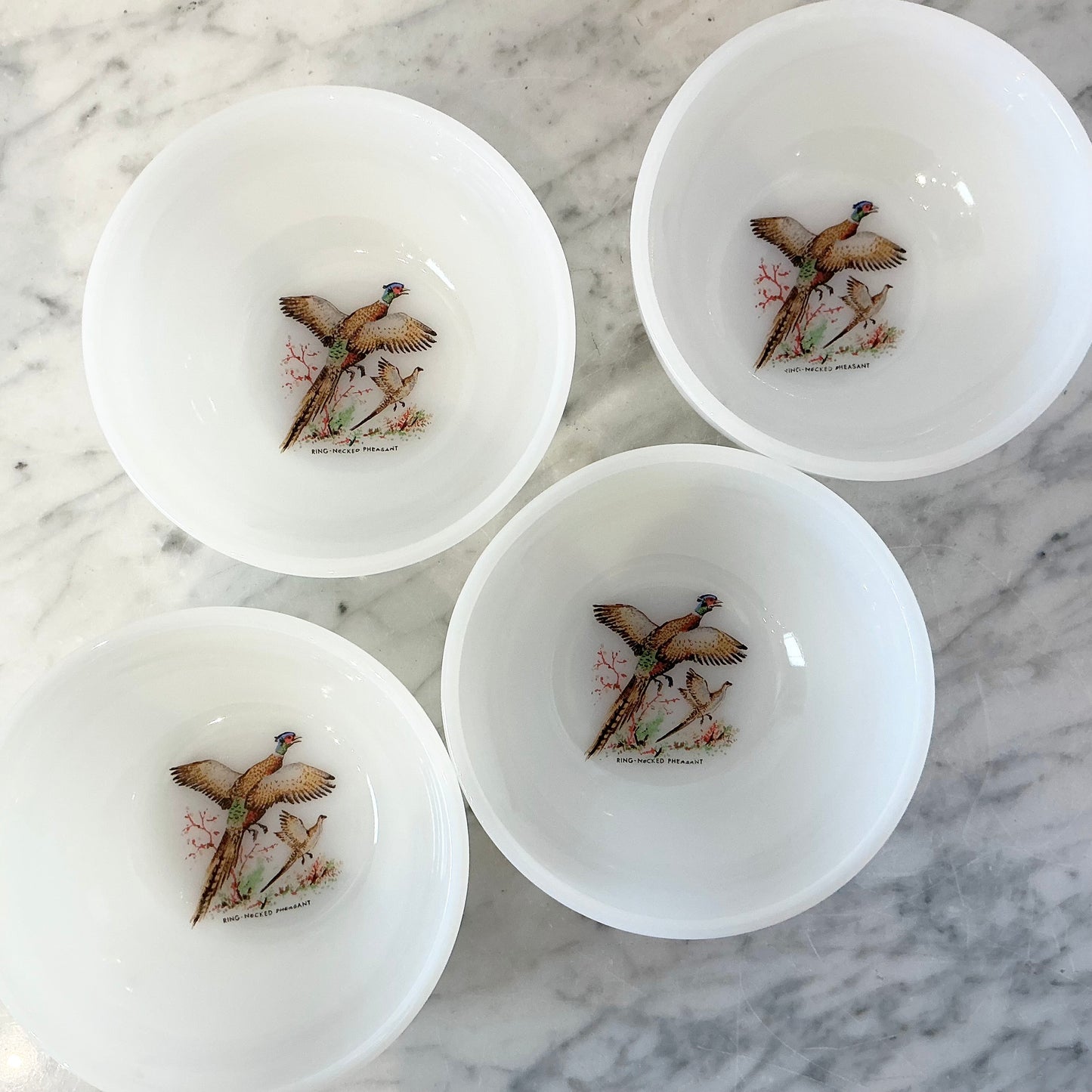 S/4 Vintage Pheasant Bowls
