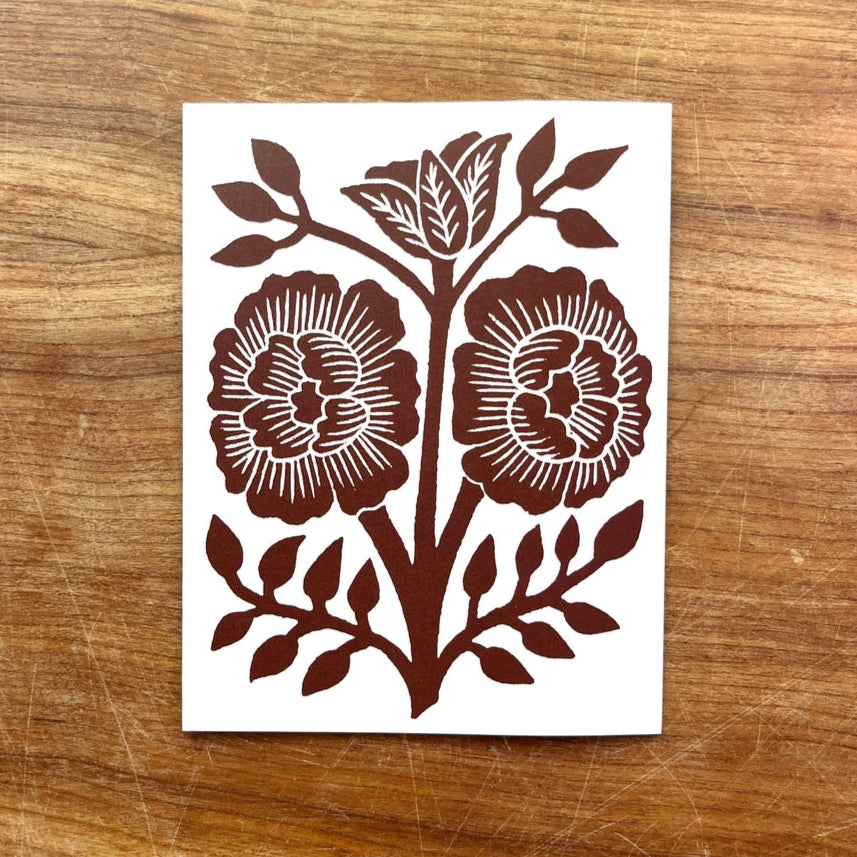 Floral Greeting Card, Chestnut