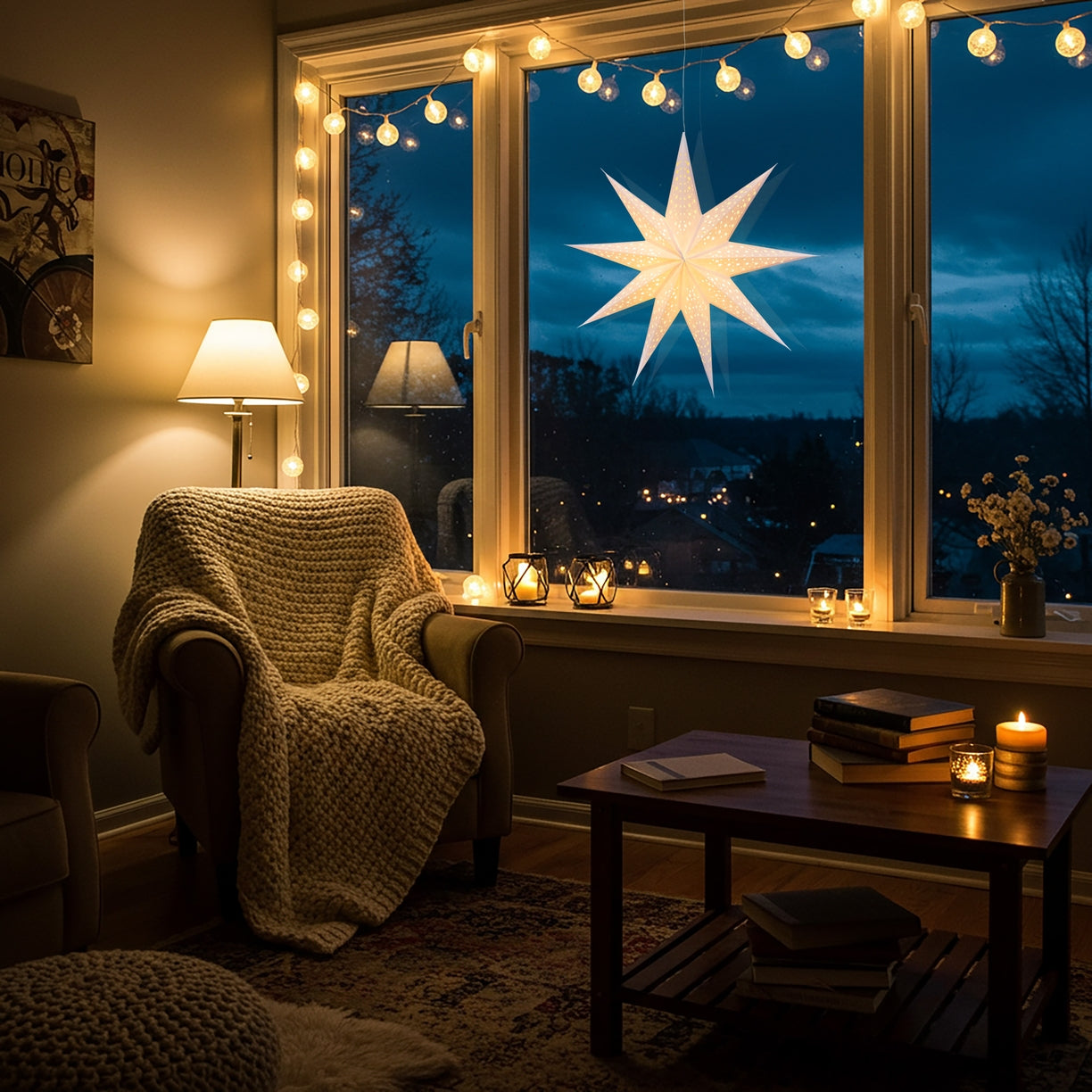 10% OFF: Cream 9-Point Twinkle Star, 25"