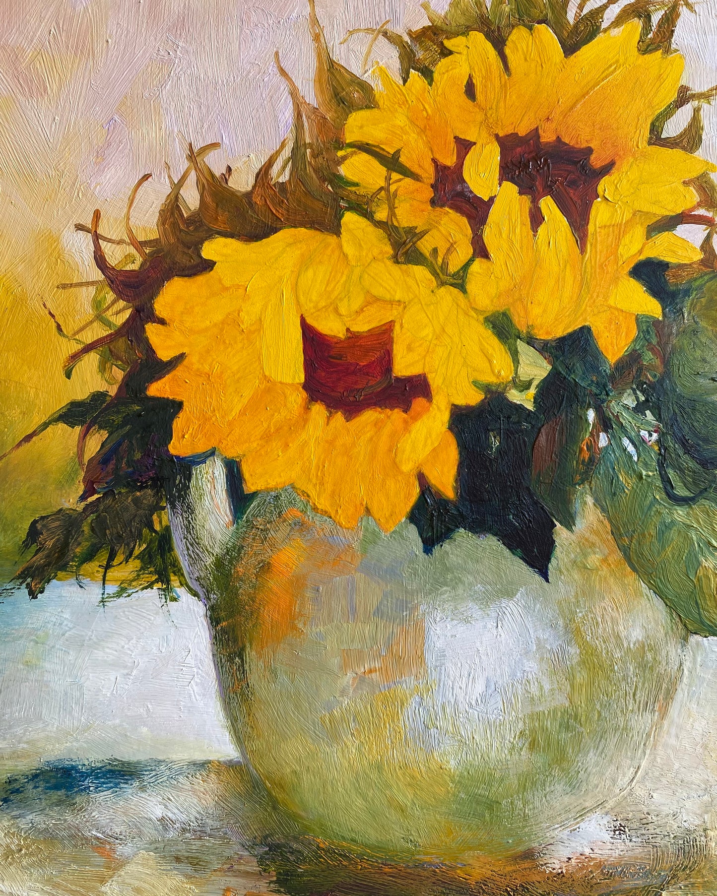 "SUNFLOWERS" Original Still Life Oil Painting