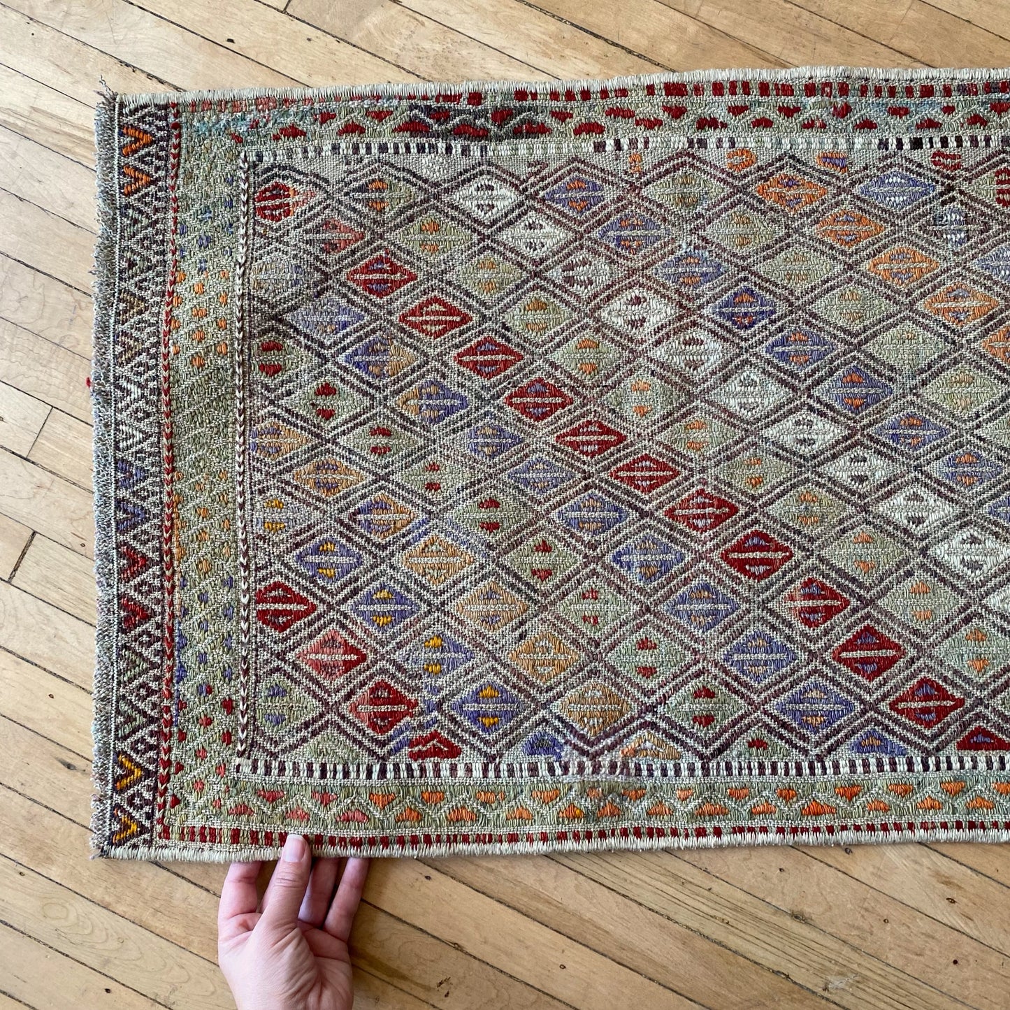 Vintage Hand-Woven Turkish Mini Rug (1'8" x 2'8")