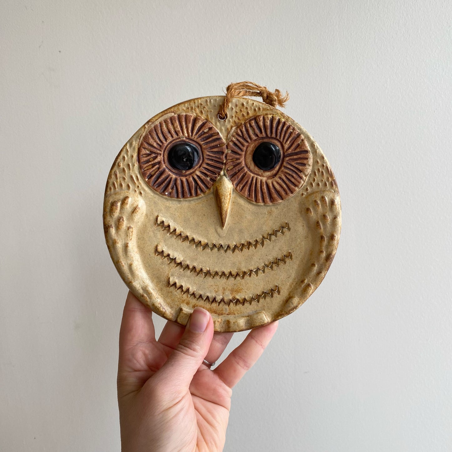 Vintage 1970's Ceramic Owl Wall Hanging