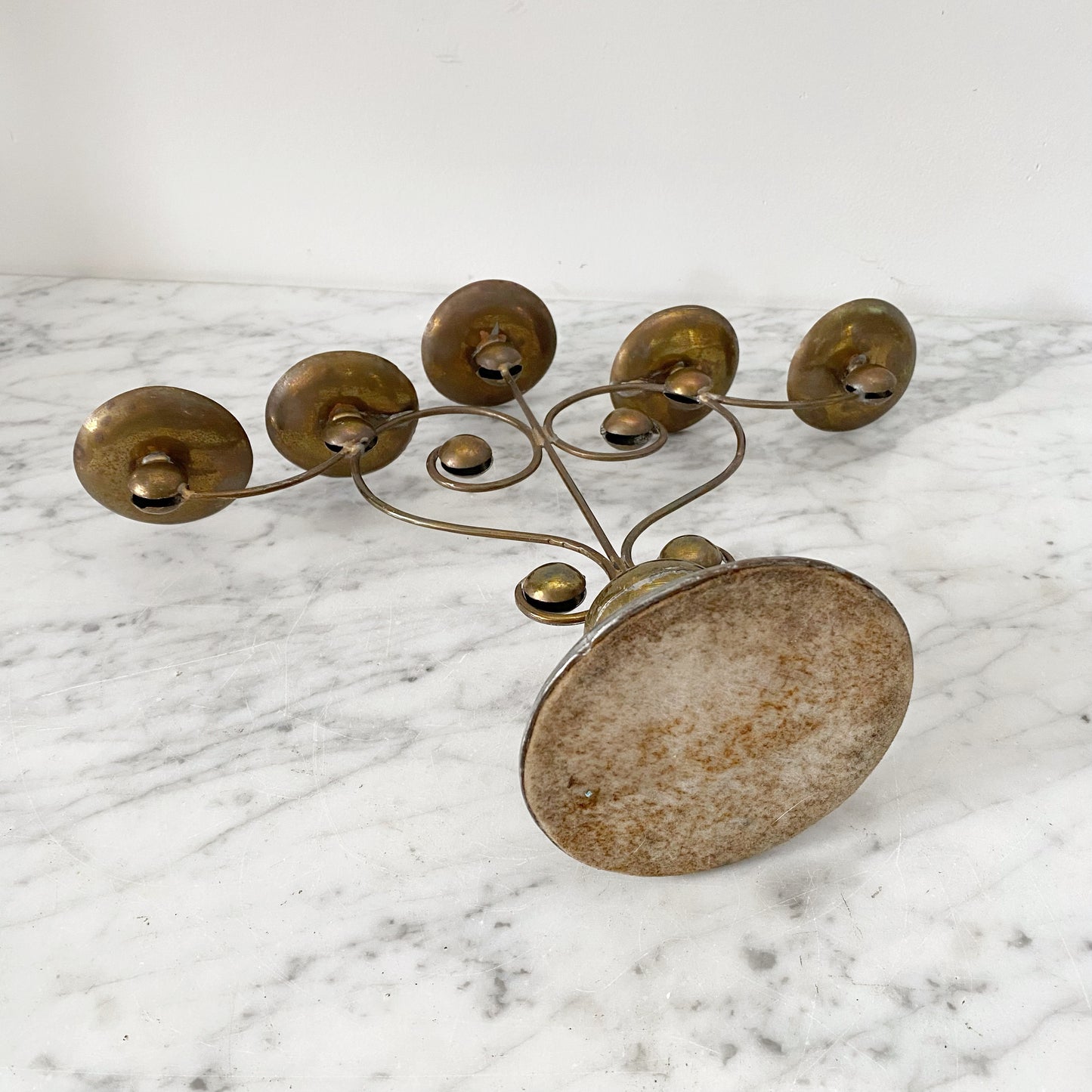 Vintage Pressed Brass Candelabra