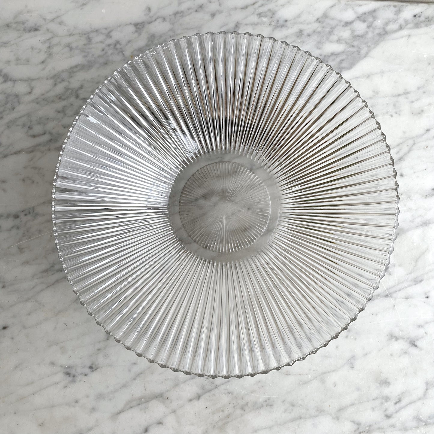 Vintage "Starburst" Glass Serving Bowl, 12”