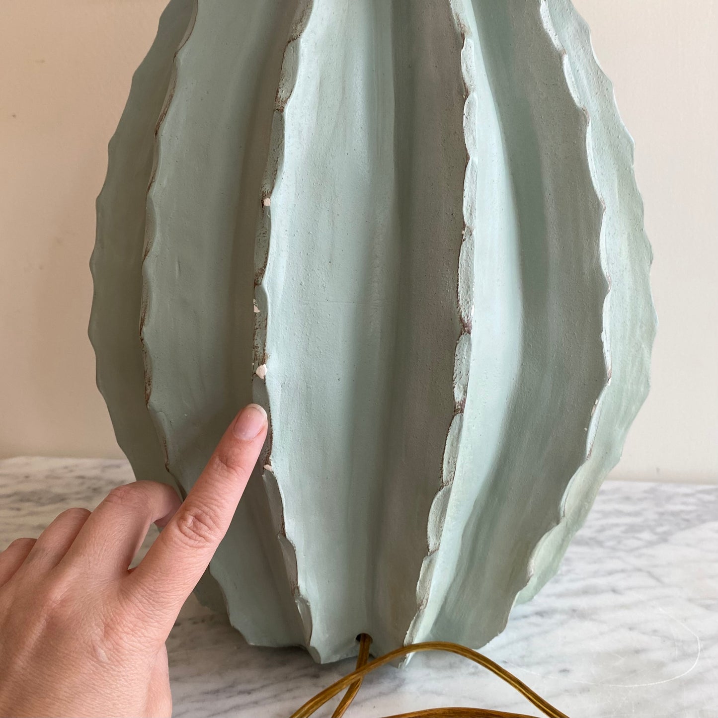 Vintage Cactus Lamp with Shade