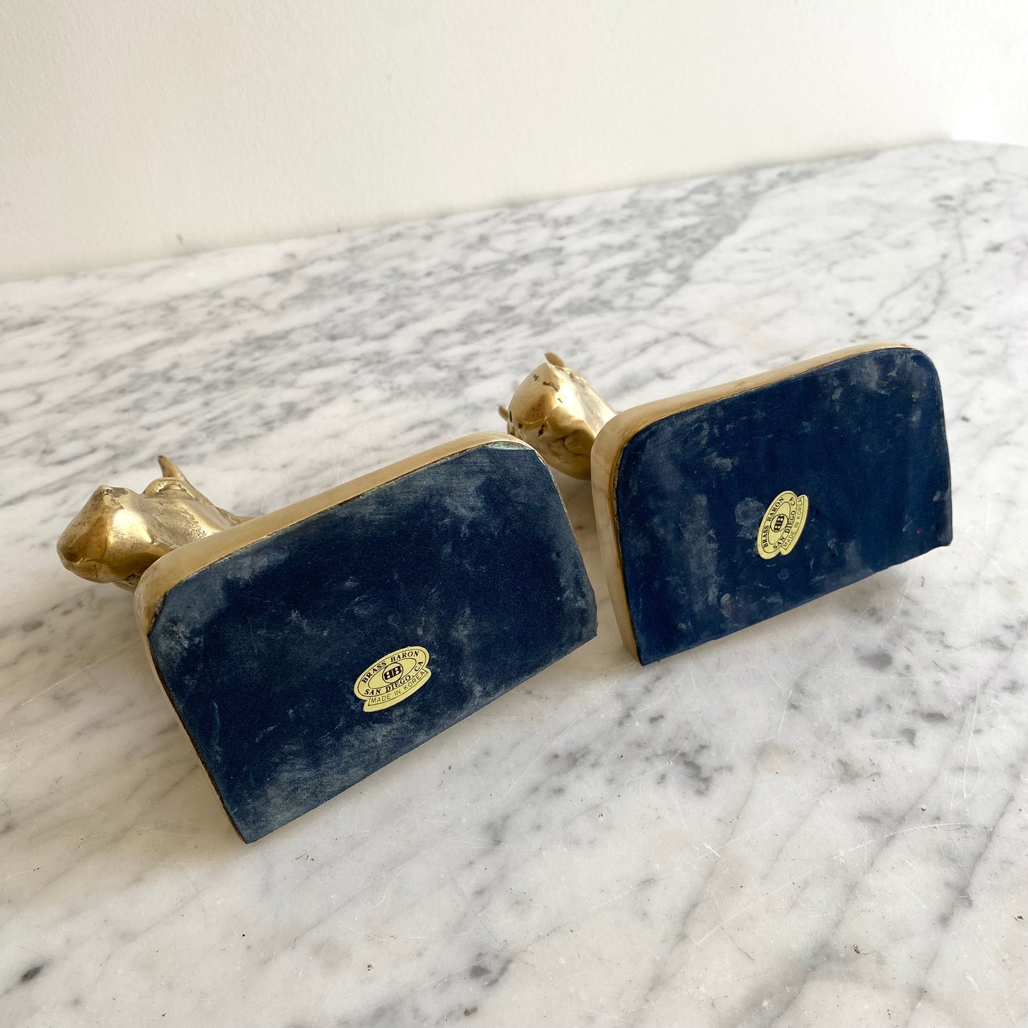 Vintage Brass Horse Bust Bookends
