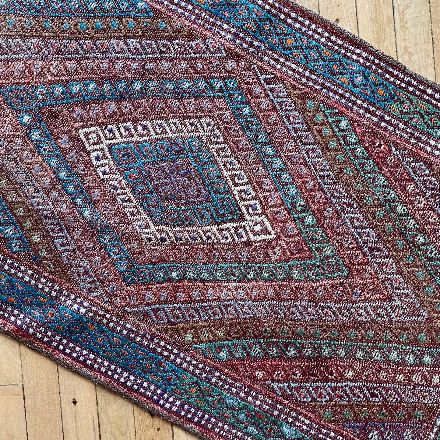 Vintage Hand-Woven Turkish Mini Rug (1'6" x 2'9.5")
