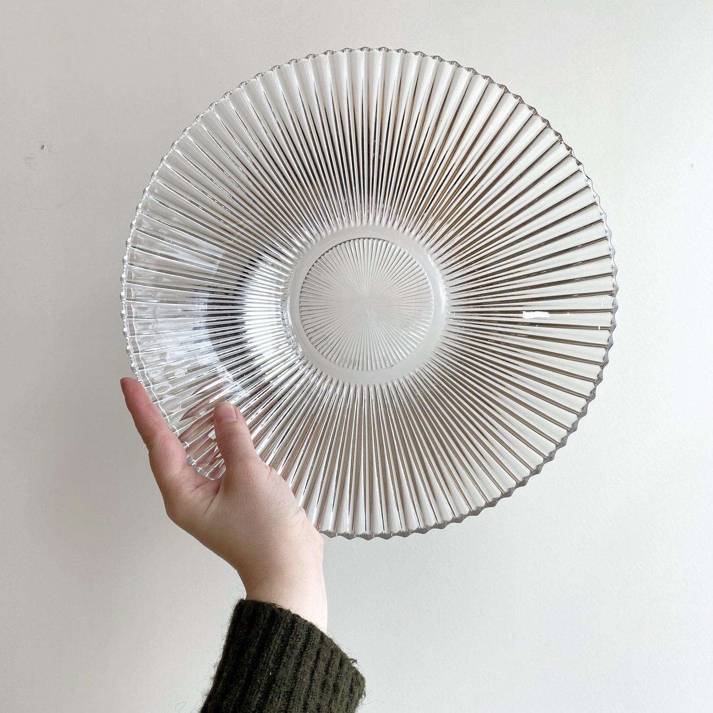 Vintage "Starburst" Glass Serving Bowl, 12”