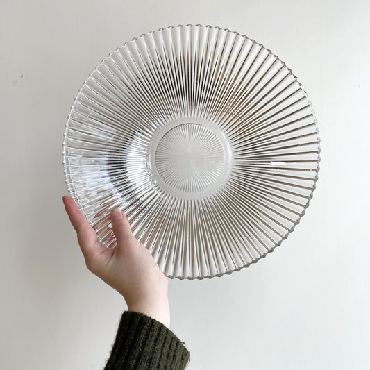 Vintage "Starburst" Glass Serving Bowl, 12”