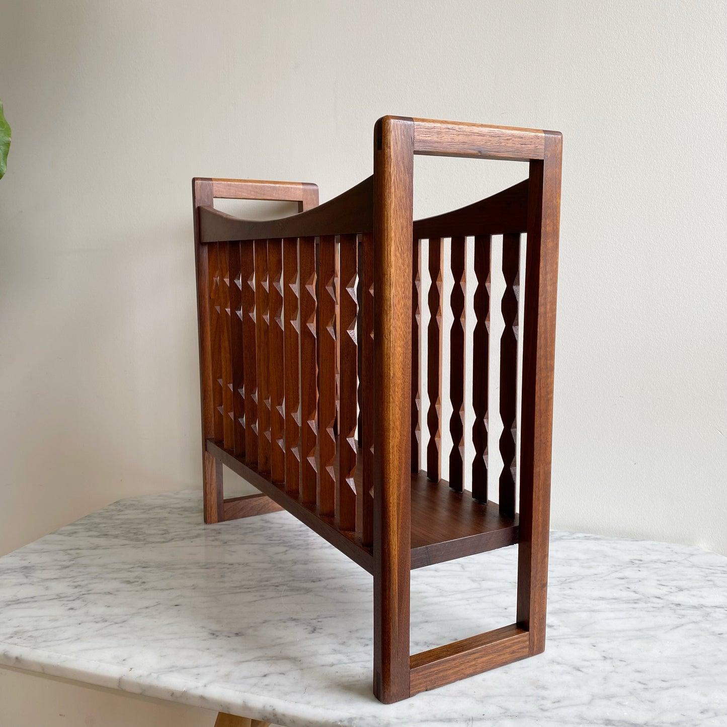 1960's Walnut Magazine Rack, Arthur Umanoff