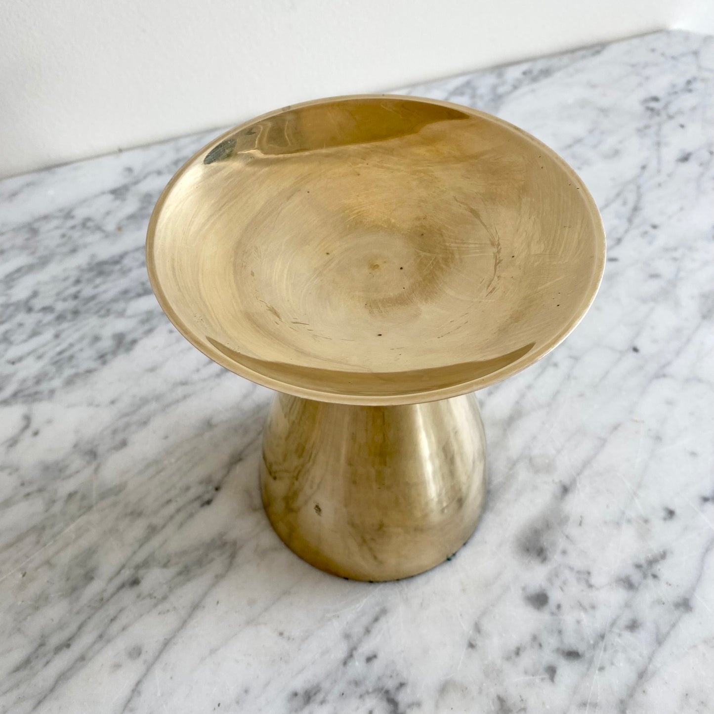 XL Vintage Brass Pillar Candle Stand