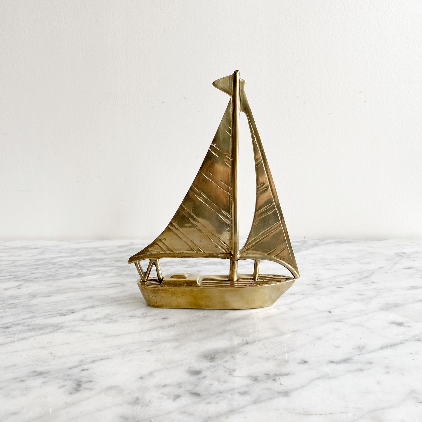 Vintage Brass Sailboat, 7.5"