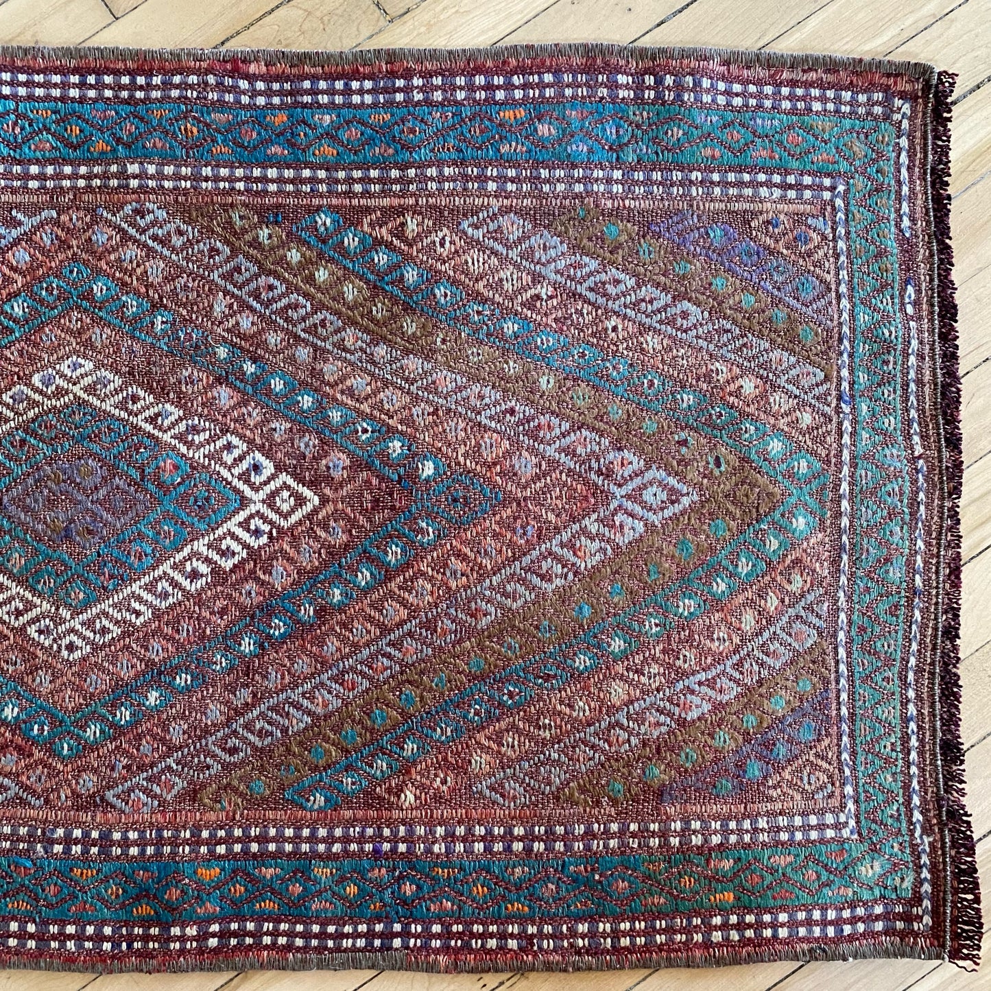 Vintage Hand-Woven Turkish Mini Rug (1'6" x 2'9.5")