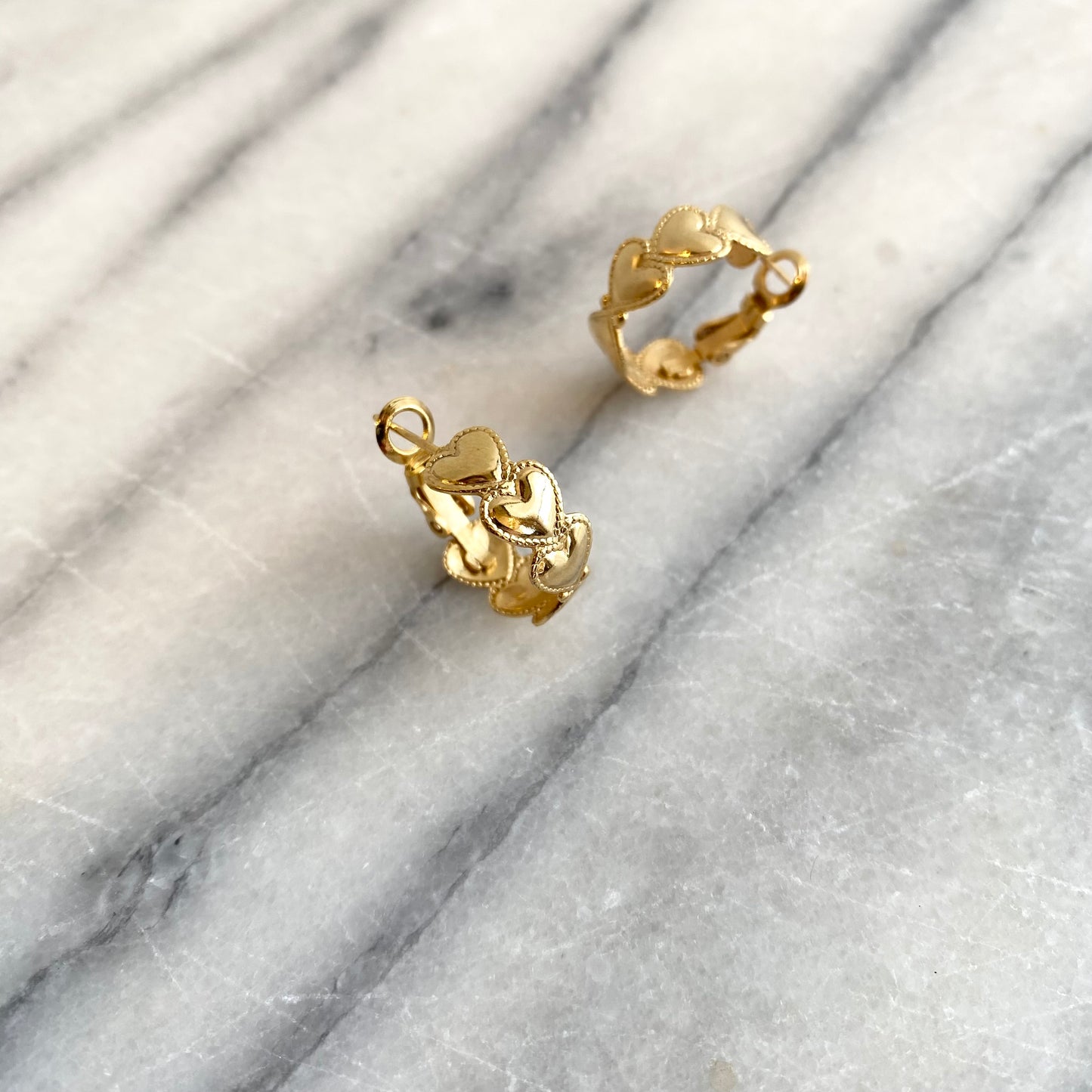 Found Golden Heart Hoop Earrings
