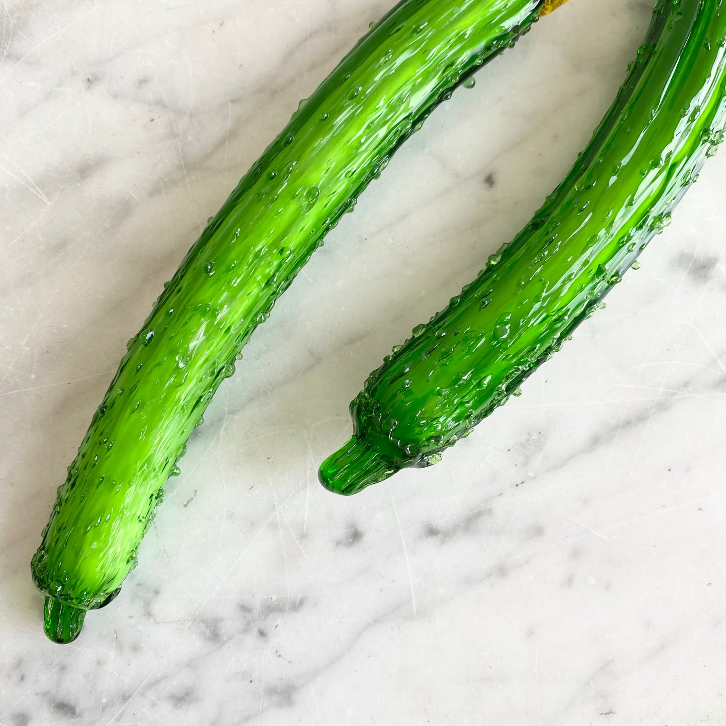 Pair of Vintage Glass Cucumbers