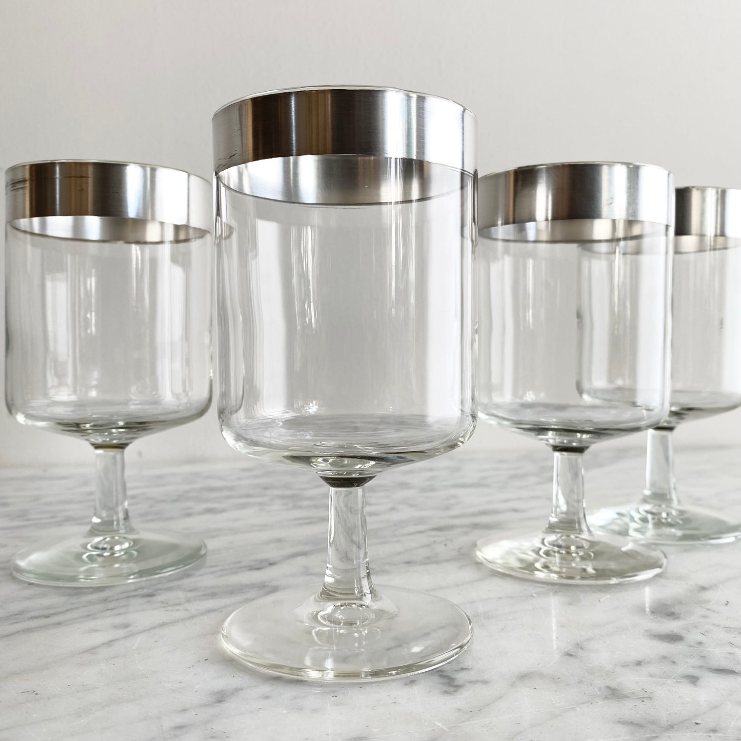 S/4 Large Vintage Silver Rimmed Glasses