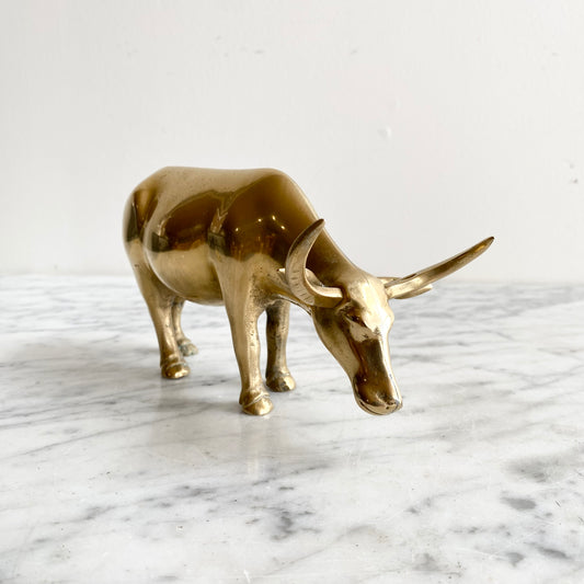 Vintage Brass Bull, 6.75"