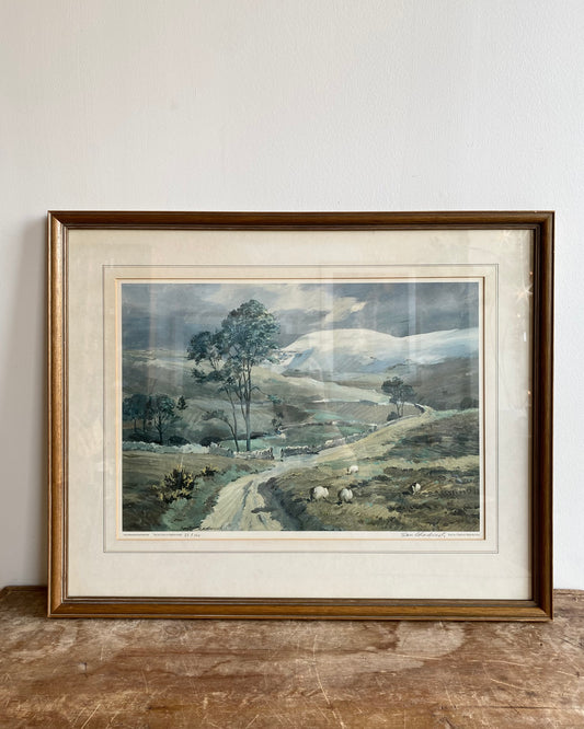Vintage Framed Landscape Art Print by Sam Chadwick