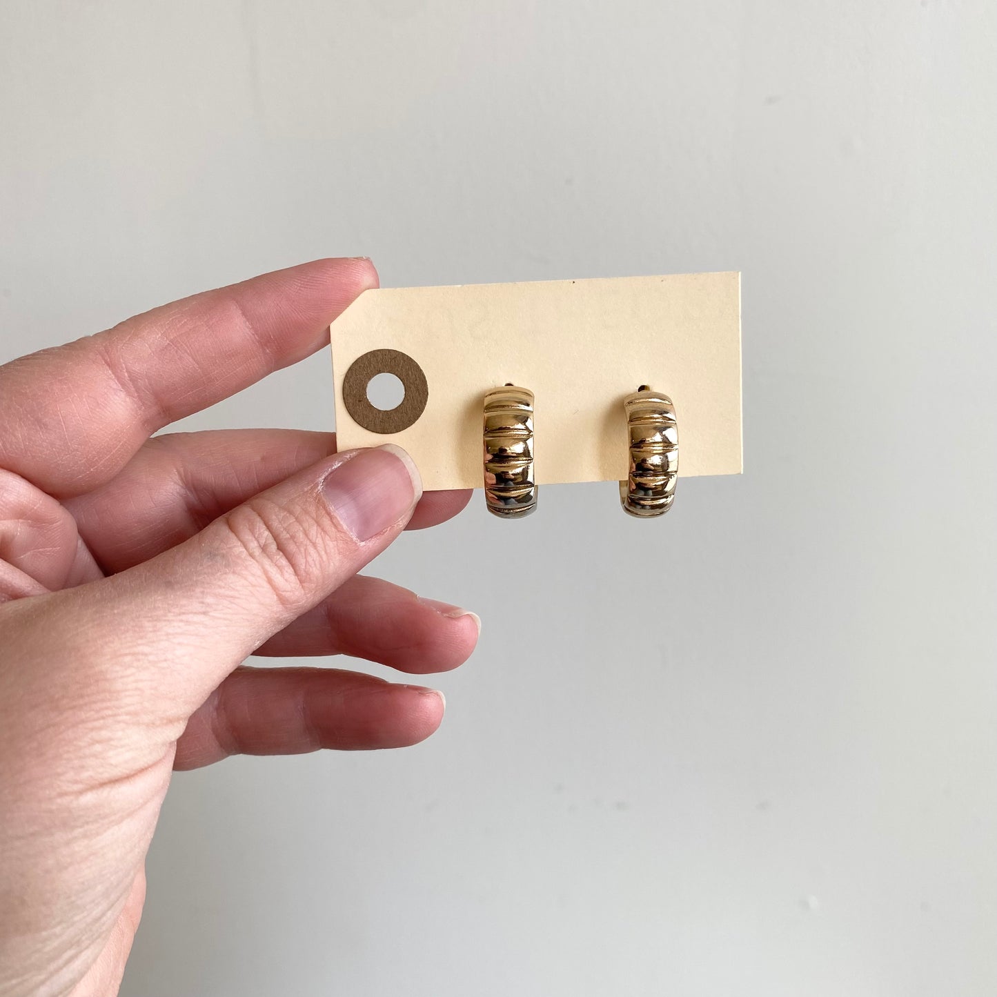 Vintage Textured Gold Hoop Earrings