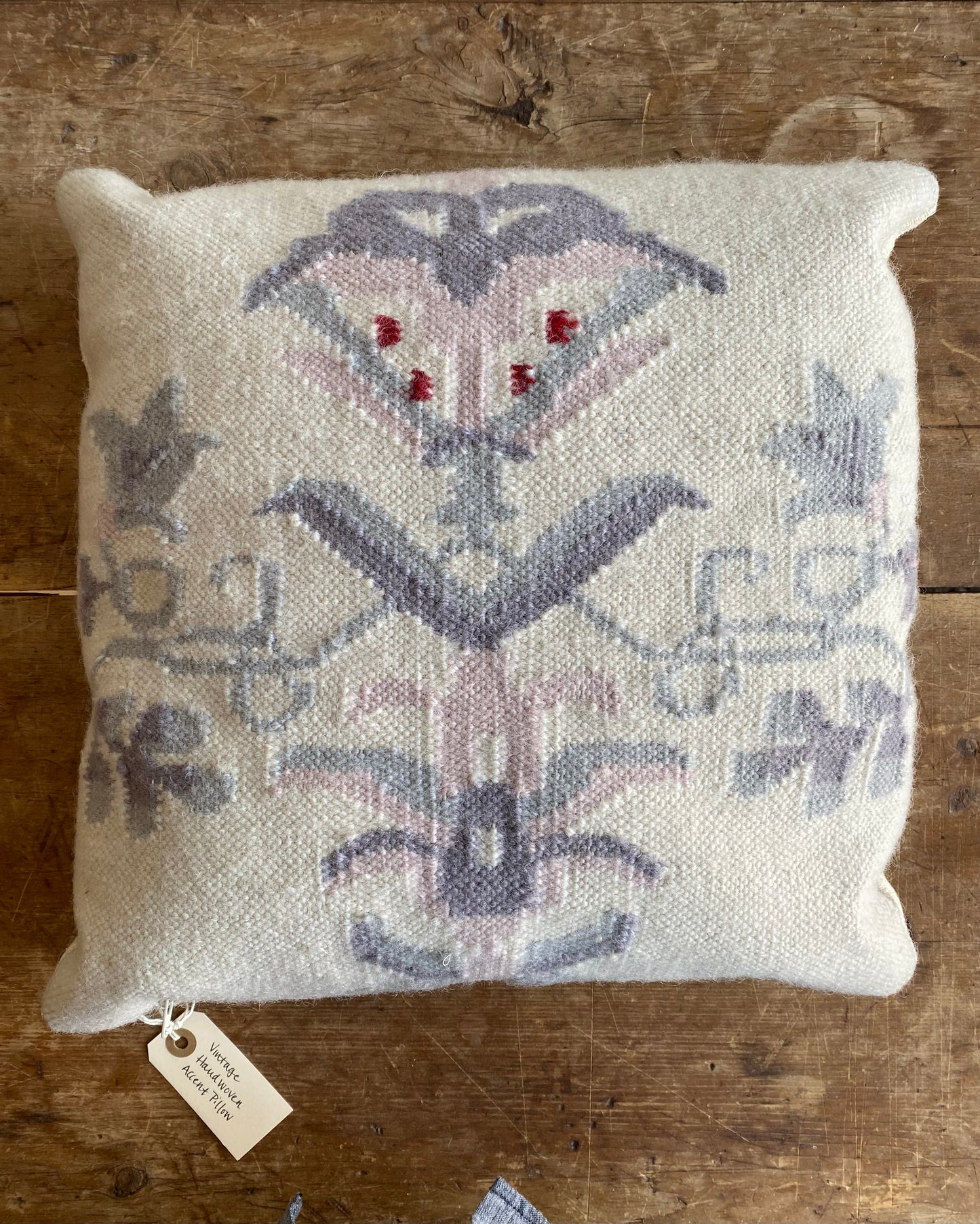 Vintage Handwoven Accent Pillow