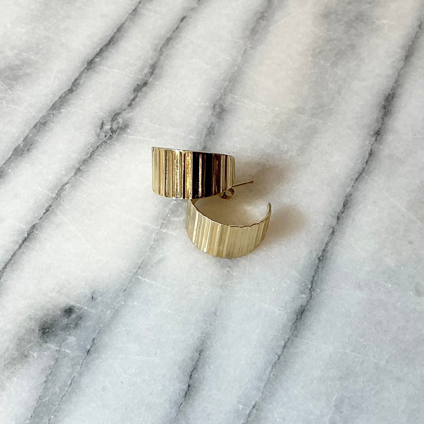 Vintage Gold “Ripple” Hoops