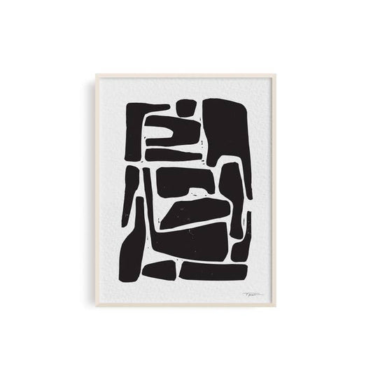 Elongated Shapes III Block Print (11x14)