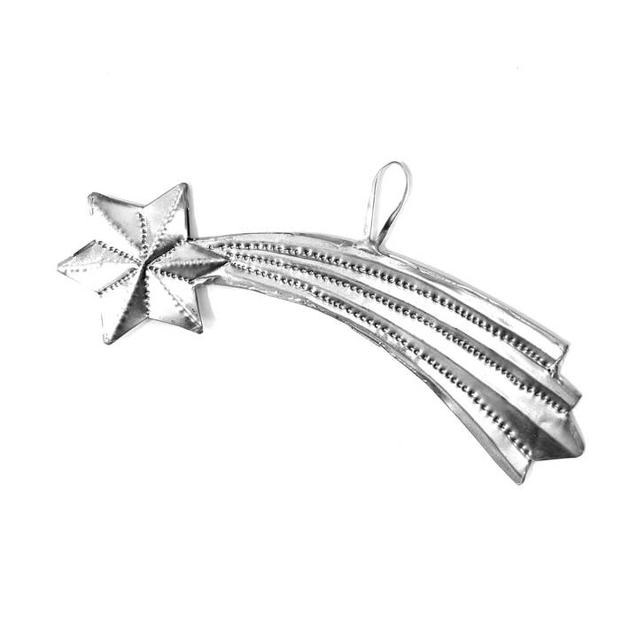 20% OFF: Embossed Tin Shooting Star Ornament