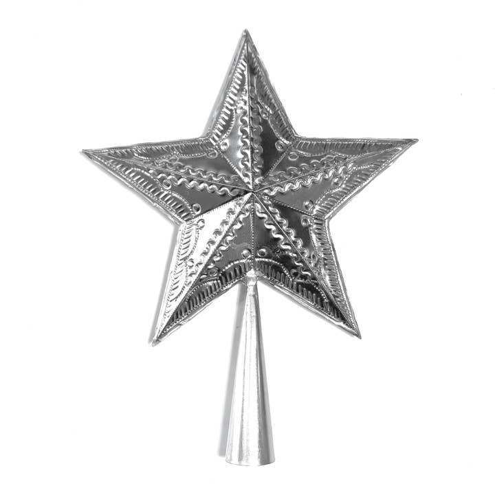 20% OFF: Embossed Tin Star Tree Topper