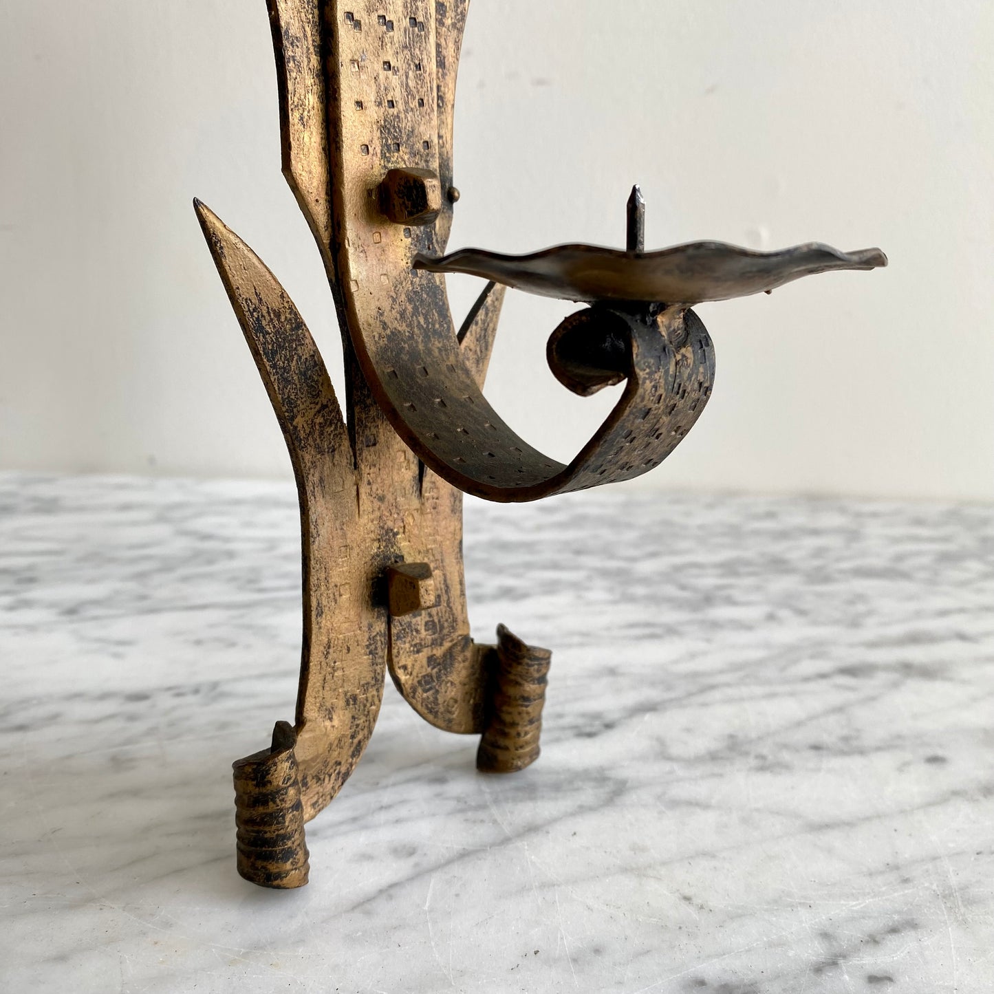 Vintage Spanish Iron Candle Wall Sconce